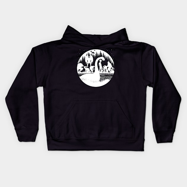 Cryptid Creatures Kids Hoodie by Tesszero